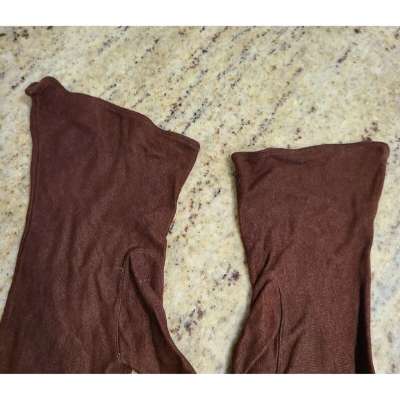 Vintage Women's Plus Size XL/XXL Brown Rayon Formal 11" Gloves Stitching Detail - Picture 9 of 16